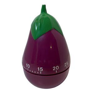 Eggplant-Shaped Kitchen Timer 60-Min Analog Cooking Timer